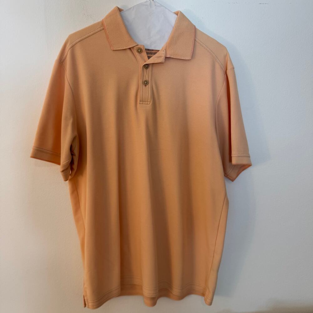 Hathaway Men’s Peach Polo Shirt Size M Cotton Blend Casual Golf Collared Top